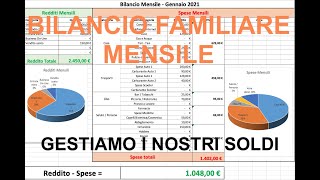 Bilancio Familiare  Gestiamo i nostri soldi  RISPARMIO BUDGET REDDITI SPESE quotSCARICA IL PROSPETTOquot [upl. by Afnin]