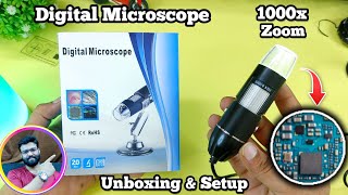 Digital microscope with 1000x Zoom unboxing amp Setup [upl. by Leugimsiul]