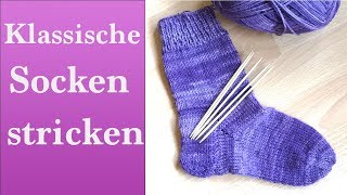 Klassische Socken stricken  Stino Socken [upl. by Gilford]