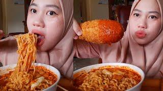 MUKBANG CORNDOG RAPOKKI  KOREAN FOOD [upl. by Letrice550]