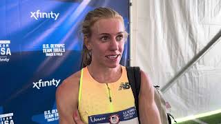 Heather MacLean after finishing 7th in 1500 in 358 pb at 2024 Olympic Trials [upl. by Eniamor585]