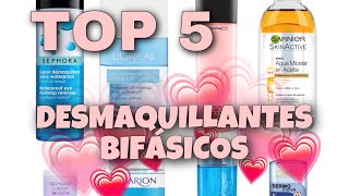 DESMAQUILLANTES BIFÁSICOS TOP 5  Mis desmaquillantes Low Cost Favoritos Ojos Sensible [upl. by Moya60]