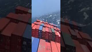 Container ships rolling 😬 ship vessel rolling rocking storm heavy bigwaves bigships [upl. by Mcgill863]