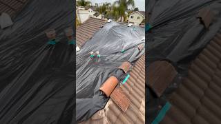 Roof Tarp Completed✅ youtubeshorts youtube skills viral money pd paul davis reels [upl. by Yesrej]