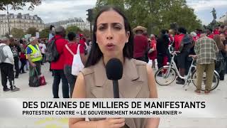 Des dizaines de milliers de manifestants protestent contre « le gouvernement MacronBarnier » [upl. by Wojcik573]