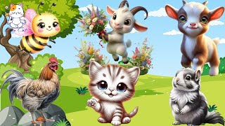 Naughty Farm Animal Moments Cow Goat Bee Chicken Cat Mouse  Animal Sounds [upl. by Iain422]