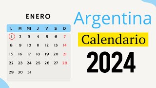 FERIADOS 2024 CALENDARIO DE ARGENTINA [upl. by Vita]