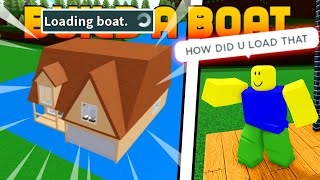 How to BUILD OUTSIDE THE BUILD AREA with Springs Glitch Tutorial  ROBLOX Build A Boat [upl. by Aicnerolf]