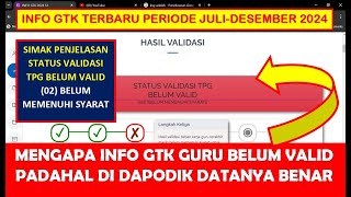 MENGAPA INFO GTK GURU 2024 BELUM VALID PADAHAL DI DAPODIK 2025 DATANYA SUDAH BENAR [upl. by Forlini]