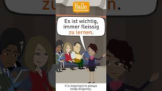 Deutsch lernen mit Dialogen  Es ist wichtig Deutsch zu sprechen  Infinitivsätze mit zu [upl. by Rafaj]