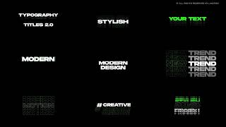 Typography Titles 20  MOGRT  Adobe Premiere Pro Template [upl. by Akcire]