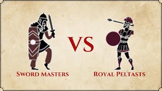 ROME II Total War  Sword Masters VS Royal Peltasts [upl. by Danyluk]