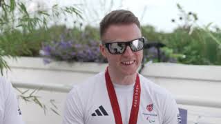 James Ball and pilot Steffan Lloyd storm to track cycling gold [upl. by Ecinad]