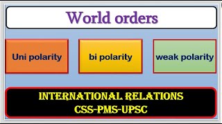 unipolarity bipolarity multipolarity  world order [upl. by Euqenimod73]