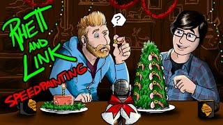 RHETT AND LINK  Speed painting Youtubers 3 [upl. by Farman]