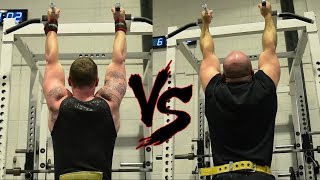 ME vs WORLD Champion Powerlifters 45lb Max Rep Pull Up Challenge [upl. by Leund353]