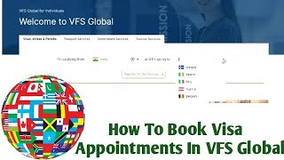 How To Book VFS Global Visit  Visa Appointment Online [upl. by Vatsug518]