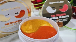 24K Collagen Eye Mask Review  Eye Patch  Slow Sunday  Skincare [upl. by Tybie]