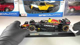 Red Bull F1 RB18 1 World Champion Season 2022 Max Verstappen 124 Bburago Diecast Model Review [upl. by Dave]