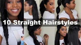 10 Quick Straight Hairstyles  Natural Hair [upl. by Yrennalf]