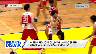 Balitang Bisdak San Beda Red Lions gipildi ang EAC Generals sa iskor nga 8959 [upl. by Ttemme29]