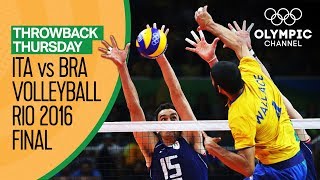 Italy vs Brazil – Mens Volleyball Gold Medal Match at Rio 2016  Throwback Thursday [upl. by Opalina]