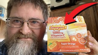 EmergenC 1000mg Vitamin C Powder Super Orange Flavor Review [upl. by Eignat127]