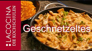 HähnchenGeschnetzeltes Zürcher Art in 10 Minuten fertig  La Cocina [upl. by Ahsauqal]