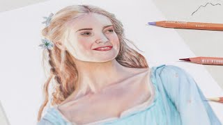 Cinderella colored pencil drawing 2015 [upl. by Dogs773]