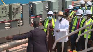 Museveni tours and launches Barge fuel storage museveni fuel storage uganda [upl. by Htiekel]