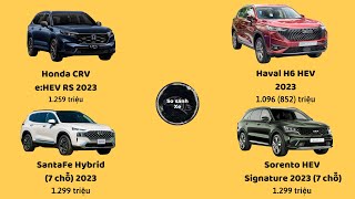 Honda CRV eHEV RS vs Haval H6 HEV vs SantaFe Hybrid vs Sorento HEV Signature 2023 [upl. by Ellenaj]