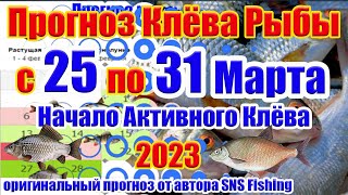 Прогноз клева рыбы на Эту неделю с 25 по 31 Марта Календарь рыбака на Март Лунный календарь рыбака [upl. by Aivle]