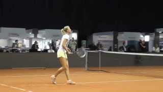 Maria Sharapova training session Part 1  Porsche Tennis Grand Prix 2013 [upl. by Aimahc]