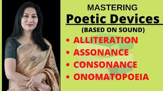 Alliteration  Assonance  Consonance  Onomatopoeia  Poetic Literary Devices  Based On Sound [upl. by Opiak]