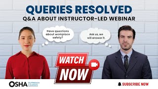 QnA ABOUT INSTRUCTORLED WEBINAR  OSHA 10 Hour Construction Training [upl. by Ecirehs921]