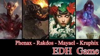 Phenax vs Rakdos vs Mayael vs Kruphix EDH  CMDR game play for Magic The Gathering [upl. by Bergwall]