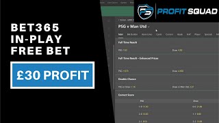 Bet365 InPlay Free Bet Offer  £30 Profit [upl. by Keligot]