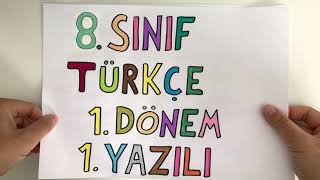 8 Sınıf Türkçe 1 Dönem 1 Yazılı PUANLI [upl. by Trudie]