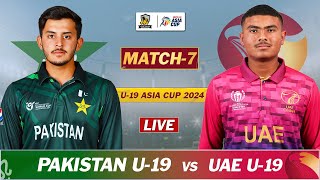 PAKISTAN vs UAE 7th Match LIVE COMMENTARY  U19 ASIA CUP PAK vs UAE MATCH LIVE  PAK 15 OV [upl. by Norak]