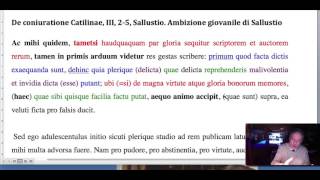 De coniuratione Catilinae III 2 5 Sallustio Ambizione giovanile di Sallustio [upl. by Ludlew]