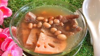 Easy Lotus Root with Peanuts amp Chicken Feet Soup 莲藕花生鸡脚汤 [upl. by Tanhya]