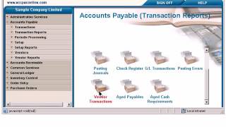 Accpac 002 Demo Accpac 5 4 Accounts Payable [upl. by Harbed]