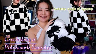 Crocheting a Patchwork Pullover Sweater  Crochet Tutorial Guide [upl. by Yregram]