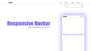 Responsive Navbar using Tailwind css amp Alpine js  CodeF [upl. by Georgiana]