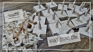 DIY painters pyramid 페인트 스탠드 콘 만들기 자투리 목재 활용하기 making paint stand cone with scrap wood [upl. by Pitchford]