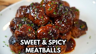 How To Make AMAZING Sweet amp Spicy Meatballs [upl. by Ymiaj]