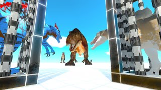 The Evolving TRex And The Underwater Spinosaurus Rescue Battle  Animal Revolt Battle Simulator [upl. by Jonna]