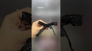 Quick one knot Bow🖤 tutorial diy handmade accessories easy trending craft hair viralvideo [upl. by Asiled]