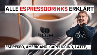 Die populärsten EspressoGetränke mit Rezepten Vom Espresso bis Latte Macchiato [upl. by Andrea]