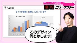 プレゼン資料劇的ビフォーアフター⑮ グラフを使ったスライドデザインのコツ！グラフは単色でシンプルに仕上げる！ [upl. by Jamey]